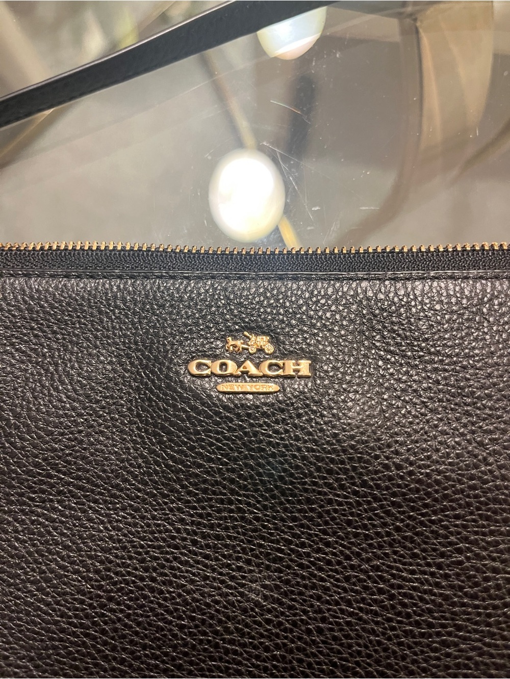 Coach F12185 Women's Pebbled Black Leather Bag Handbag Purse Shoulder Strap - Picture 5 of 5